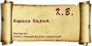 Kapsza Bajnok névjegykártya